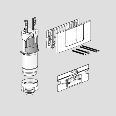 FRIATEC FRIABLOC 330801 - modernizační repasovací set (rámeček + vypouštěcí ventil + deska F102, bílá)
